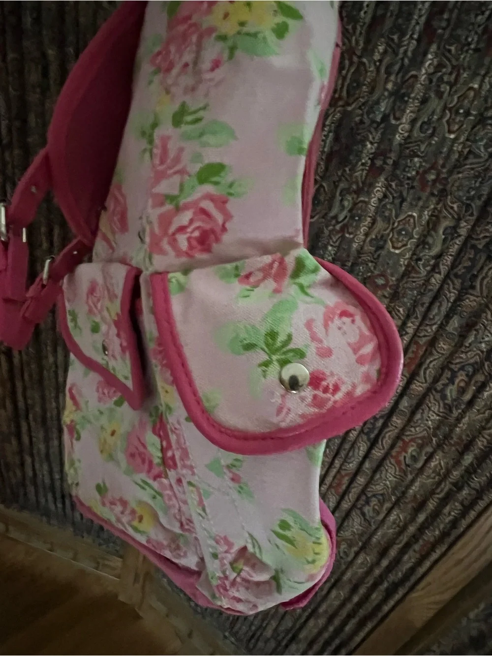 Laura Ashley Pink Floral Canvas Rucksack Backpack
